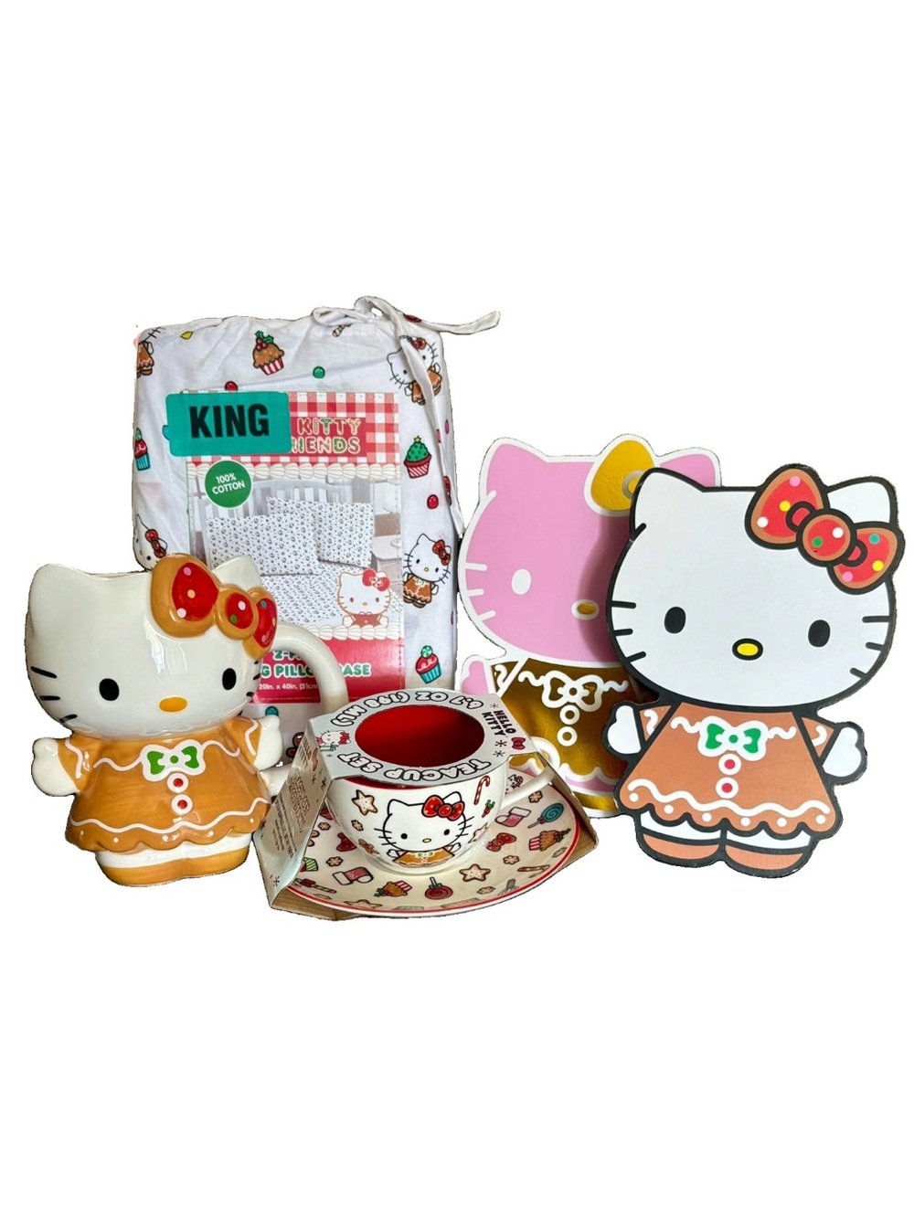 NWT HELLO KITTY GINGERBREAD CHRISTMAS BUNDLE Kawaii Manga Y2K Collectible Anime